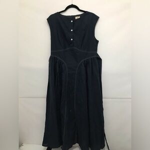 NWT Linen Vibes Elegant Navy Sleeveless Dress Size L